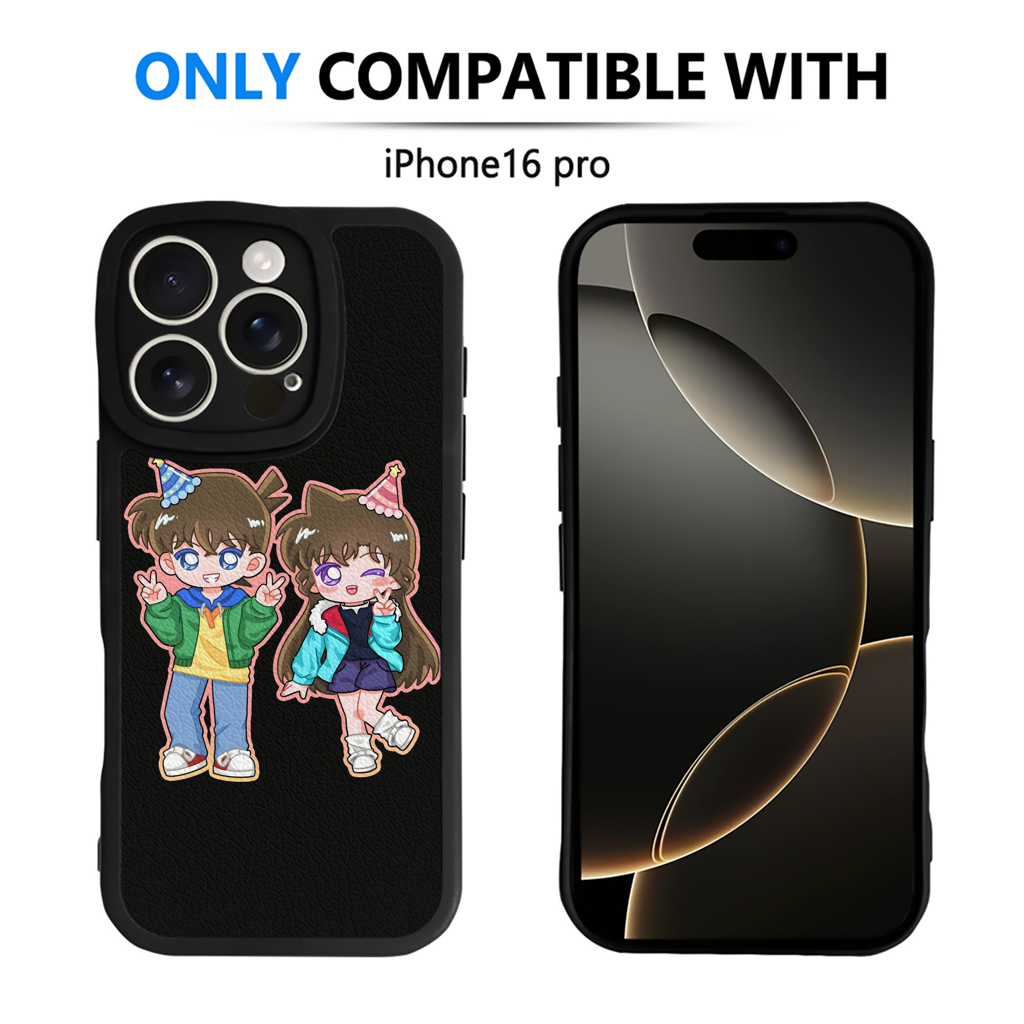 （画像用） 名探偵コナン 毛利 蘭 もうり らん、モーリ ラン Detective Conan Rachel Moore 【iPhone 16シリーズ対応】シリコンスマホケース（レザー調） 材質：シリコン